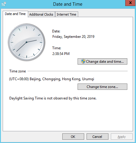 set date time in windows