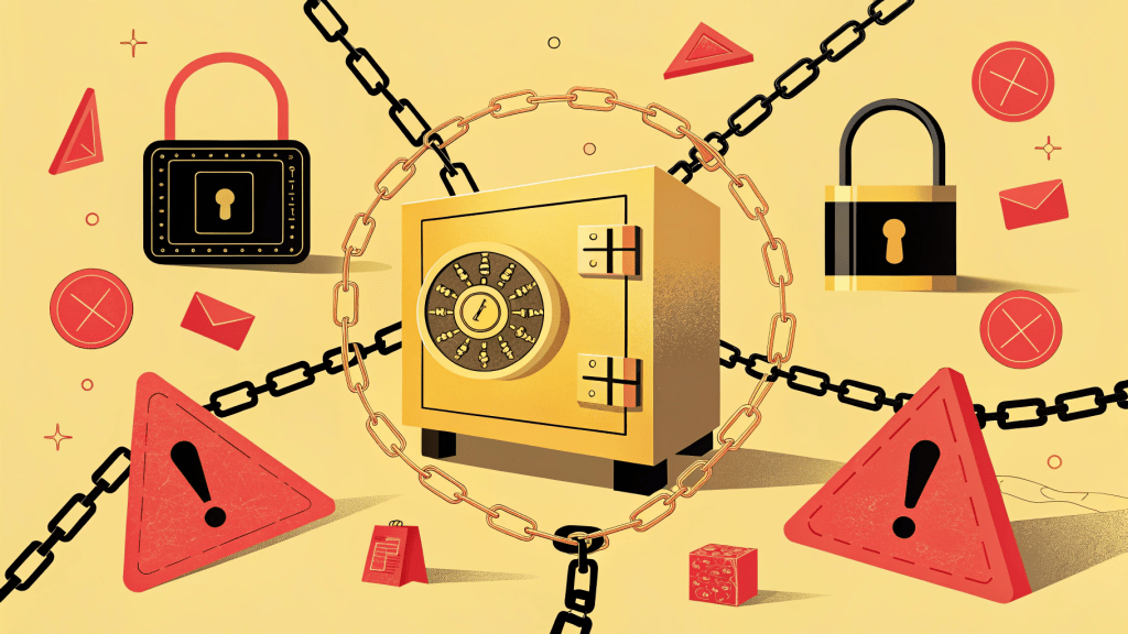 abstract concept showing a golden vault surrounded